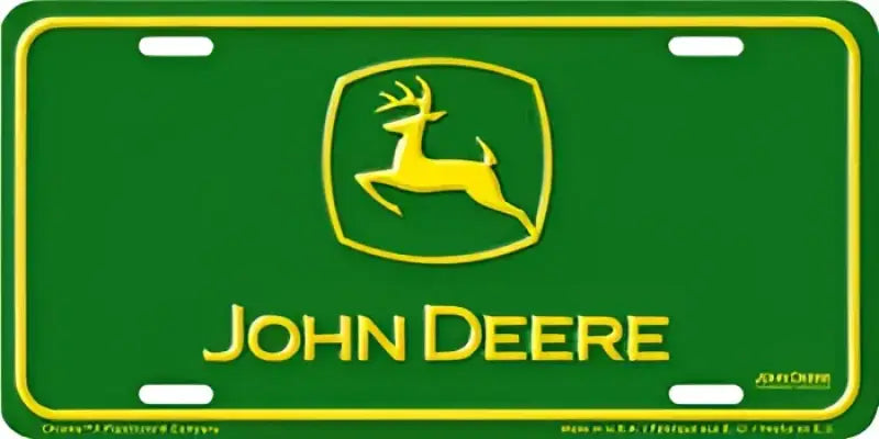 001849 Chroma Decal John Deere Stamped Metal License Pl c54001849
