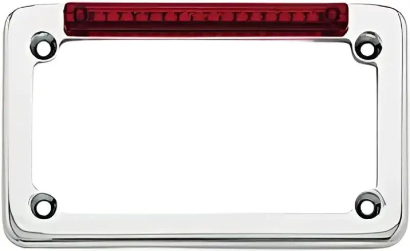 02001 Led License Plate Frame Chrome W/Red Lens wps-28-02001