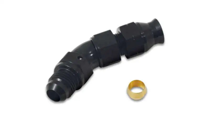 16575 Vibrant 45 Degree 5/16in Tube to Male -6AN Flare Adapter w/ Olive Inserts vib16575