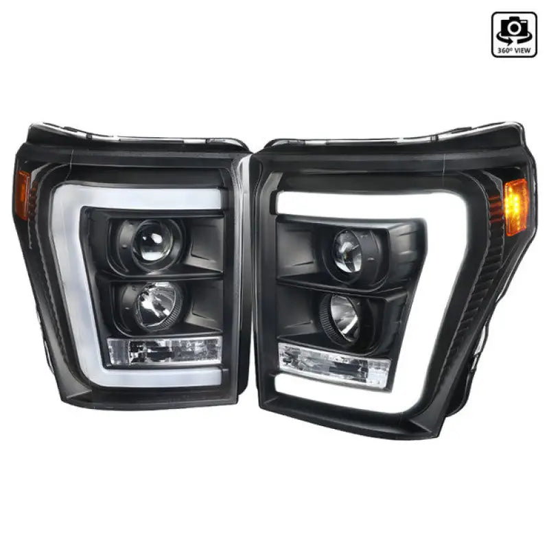 2LHP-F25011JM-TM Spec-D Tunin Projector Headlights- Black Also Fi sdtf25011jmtm