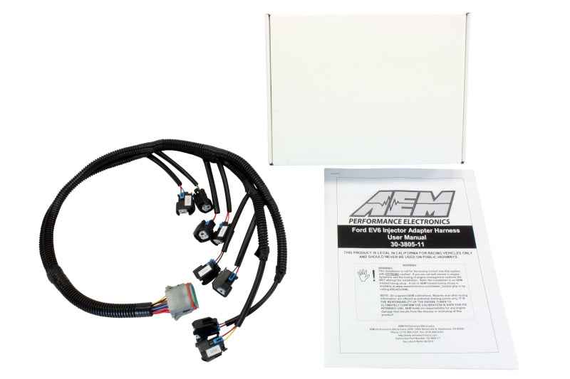 AEM Infinity Core Accessory Wiring Harness Ford Injector Adapter EV6 30-3805-11