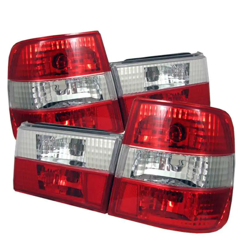 5000491 Spyder BMW E34 5-Series 88-95 Euro Style Tail Lights Red Clear ALT-YD-BE3488-RC spy5000491