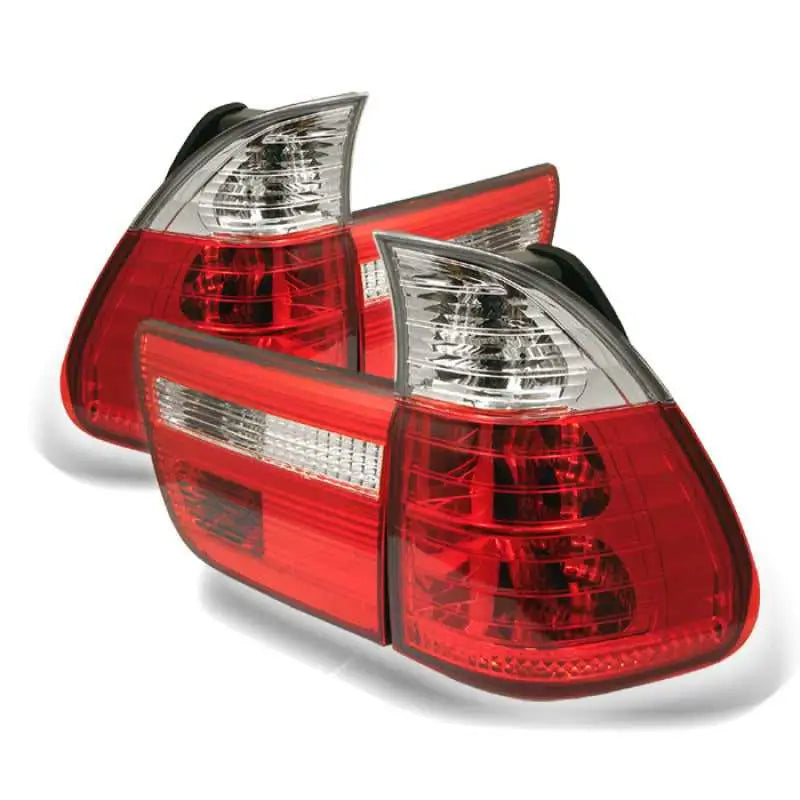 5000835 Spyder BMW E53 X5 00-06 4PCS Euro Style Tail Lights- Red Clear ALT-YD-BE5300-RC spy5000835