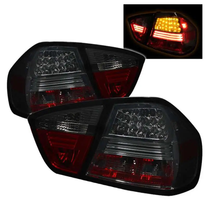 5000927 Spyder BMW E90 3-Series 06-08 4Dr LED Tail Lights Smoke ALT-YD-BE9006-LED-SM spy5000927