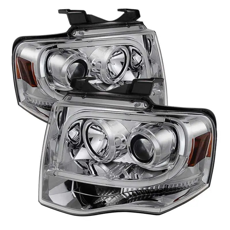 5079510 Spyder Ford Expedition 07-13 Projector Headlights Light Tube DRL Chrm PRO-YD-FE07-LTDRL-C spy5079510