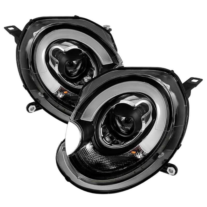 5080608 Spyder Mini Cooper 2007-2012 Projector Headlights Halogen Model Only - DRL Black PRO-YD-MC07-DRL-BK spy5080608