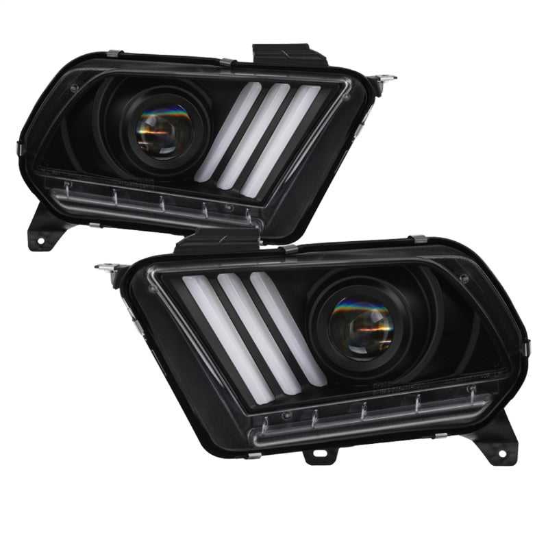5085429 Spyder 10-13 Ford Mustang - Halogen - Projector Headlights - LED Signals -Black (PRO-YD-FM2010V2-BK) spy5085429