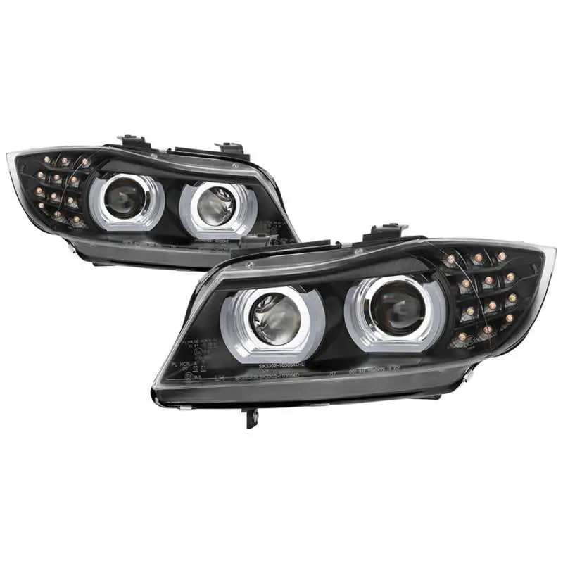 5086495 Spyder 09-12 BMW E90 3-Series 4DR HID w/ AFS Only - LED Turn - Black - PRO-YD-BMWE9009-AFSHID-BK spy5086495