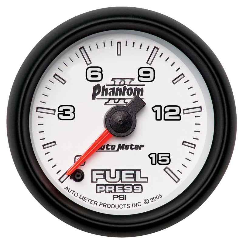 Autometer Phantom II Fuel Pressure Gauge 2-1/16in 15PSI Digital Stepper Motor 7561