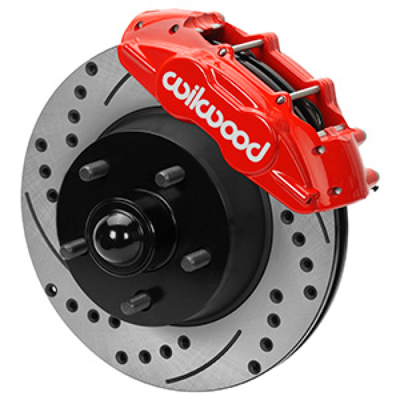 Wilwood 65-67 Ford Mustang D11 11.29 in. Brake Kit w/ Flex Lines - Drilled Rotors (Red) wil140-16801-DR