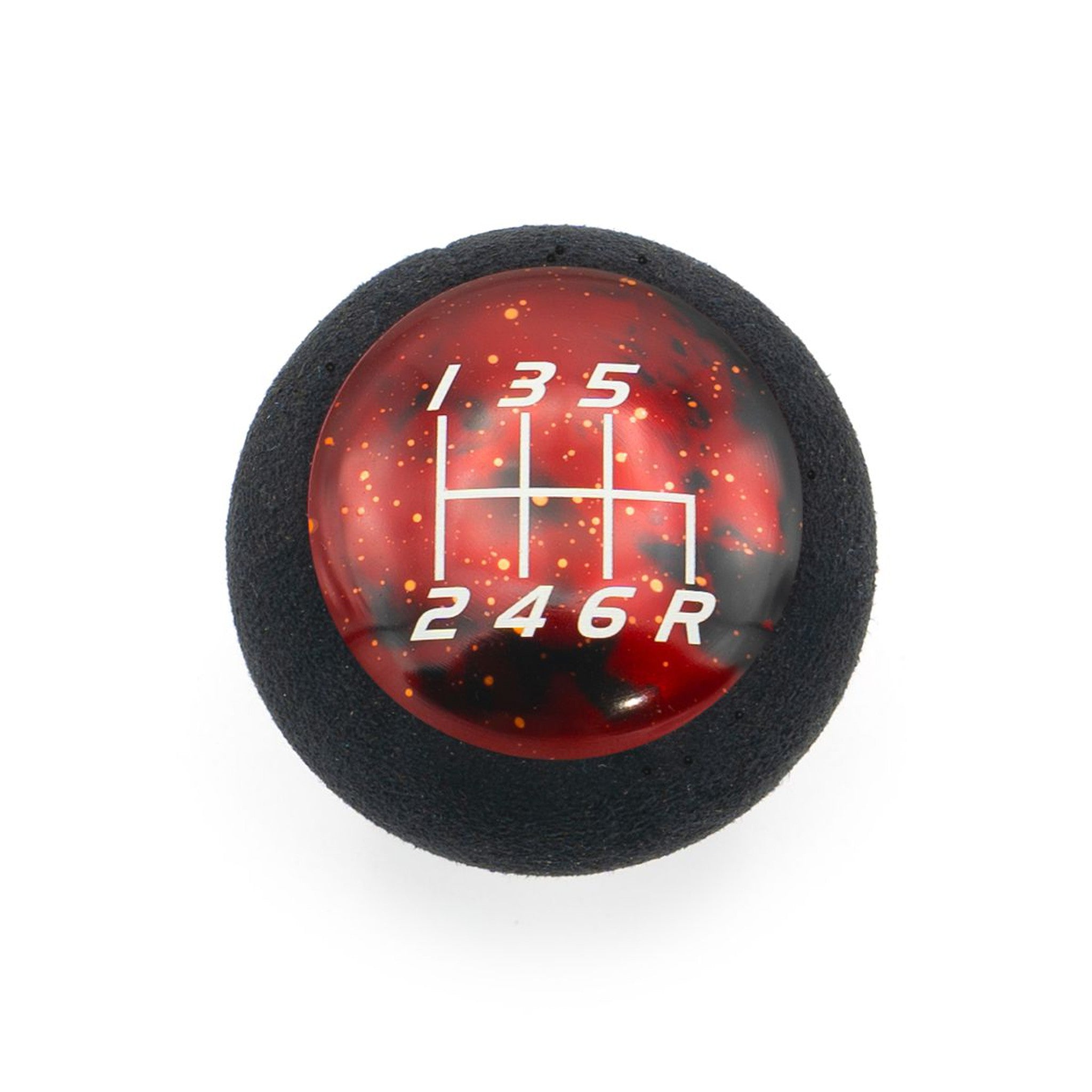 Billetworkz Fusion Weighted Shift Knob 6-Speed Alcantara Red Cosmic Subaru WRX 15-25 / STI 04-21 | BW-KNB-SUB6-VEL6-RC-FUA