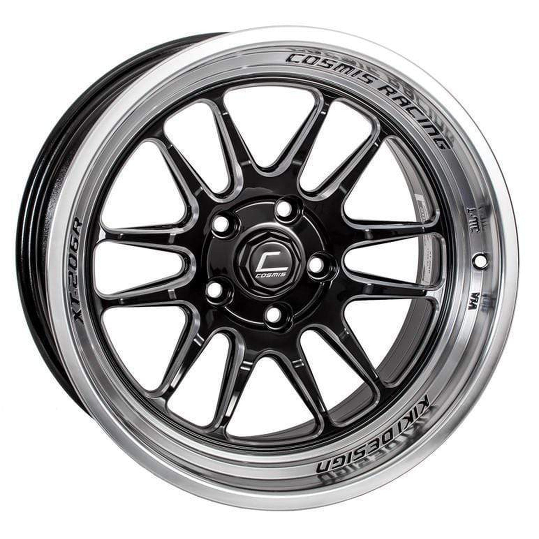 Cosmis Wheels XT-206R Black w/ Machined Lip Wheel 17x9 +5 5x114.3