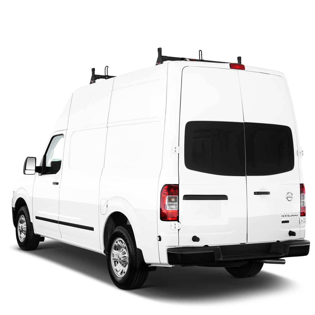 Vantech 2-Bar Black Aluminum Bolt-On Ladder Rack System Nissan NV 2011-current Model H1312B