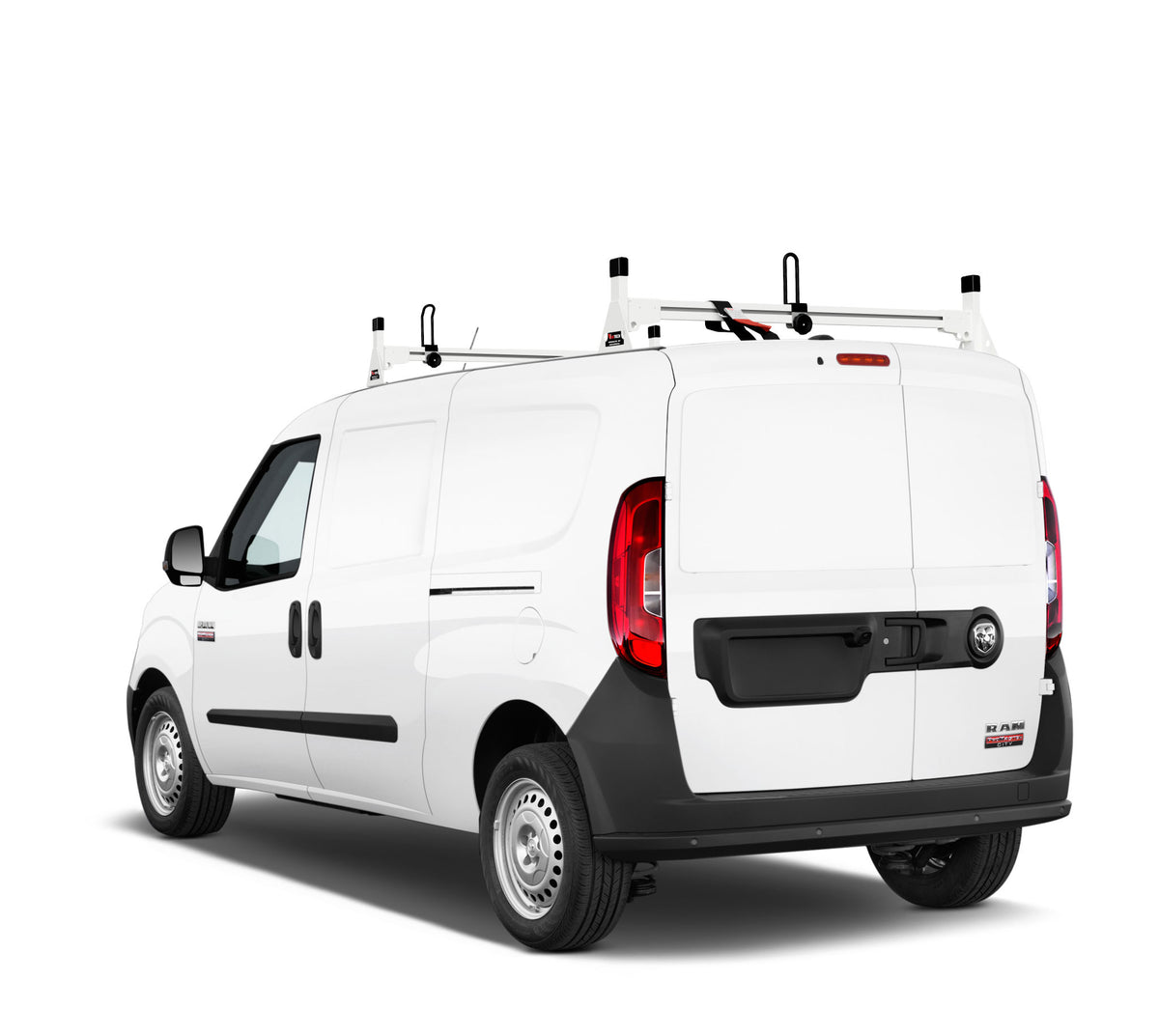 Vantech 2-Bar White Aluminum Bolt-On Ladder Rack System RAM ProMaster City 2015-current Model H1357W
