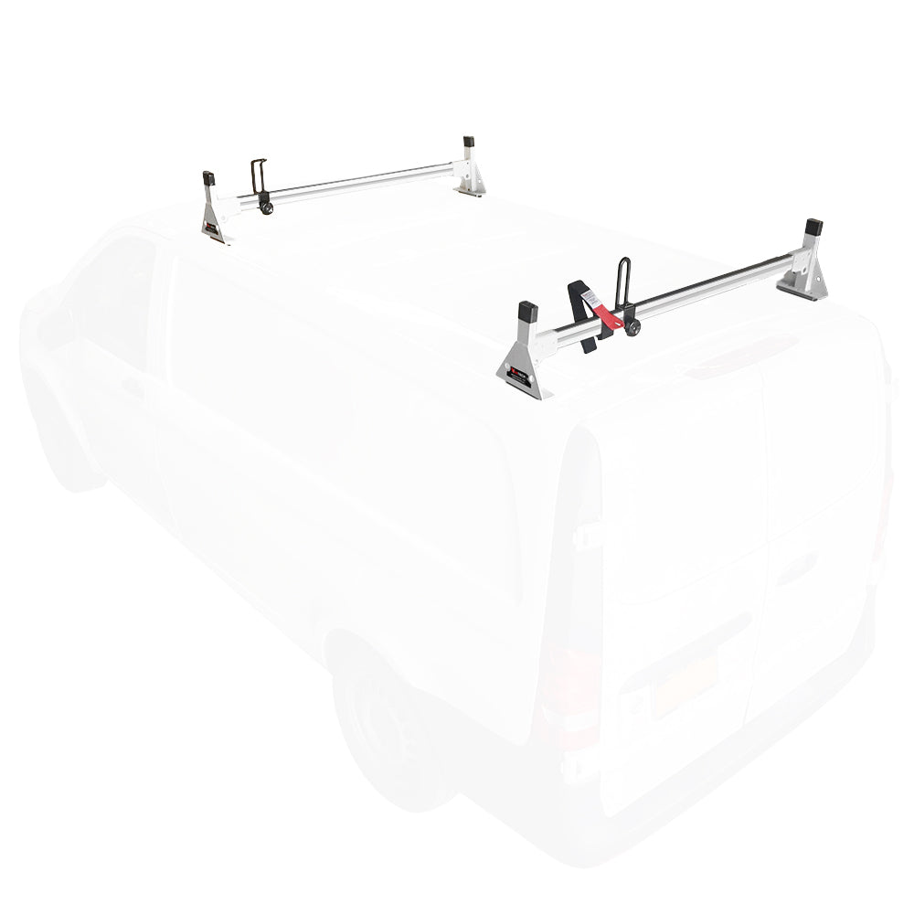 Vantech 2-Bar White Aluminum Bolt-On Ladder Rack System Mercedes Metris 2016-2022 Model H1372W