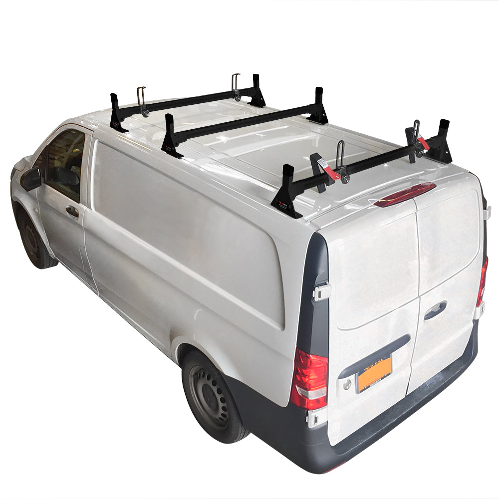 Vantech 3-Bar Black Aluminum Bolt-On Ladder Rack System Mercedes Metris 2016-2022 Model H1373B