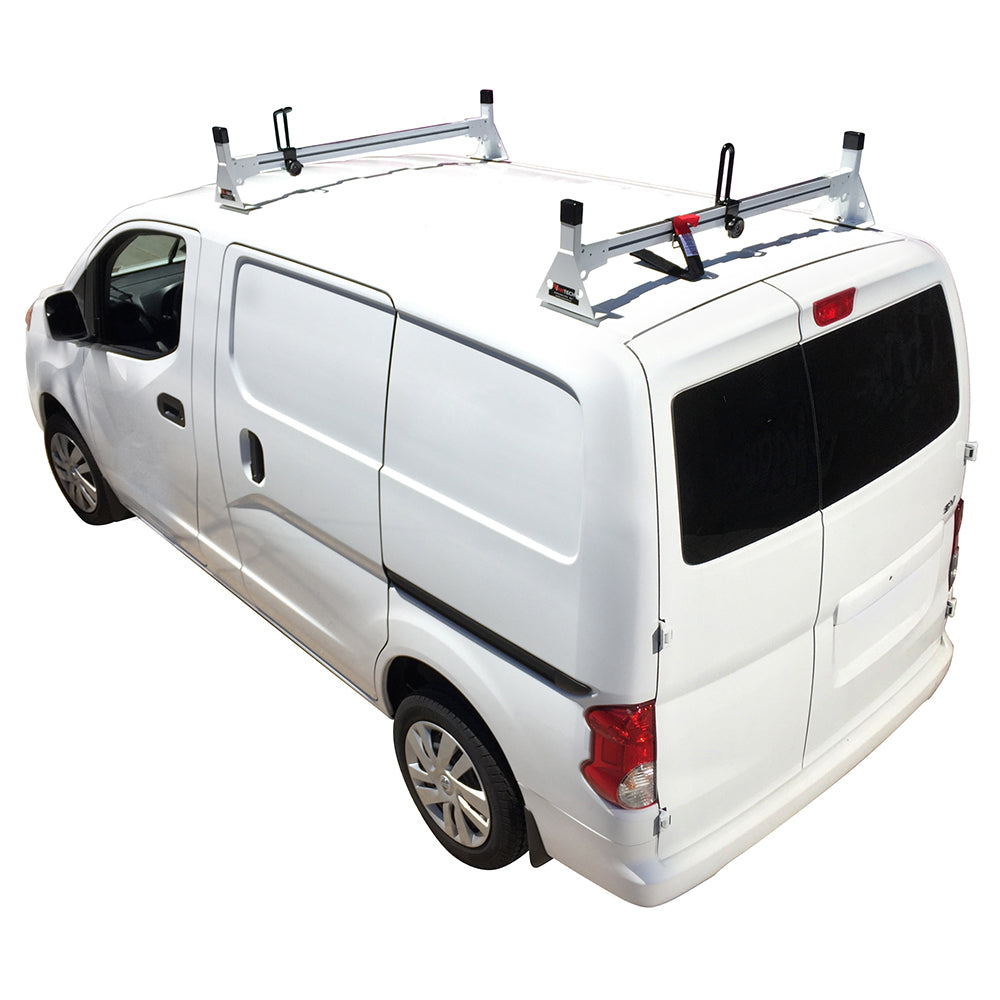 Vantech 2-Bar White Aluminum Ladder Rack System Nissan NV200 2014-2021 Model H1612W