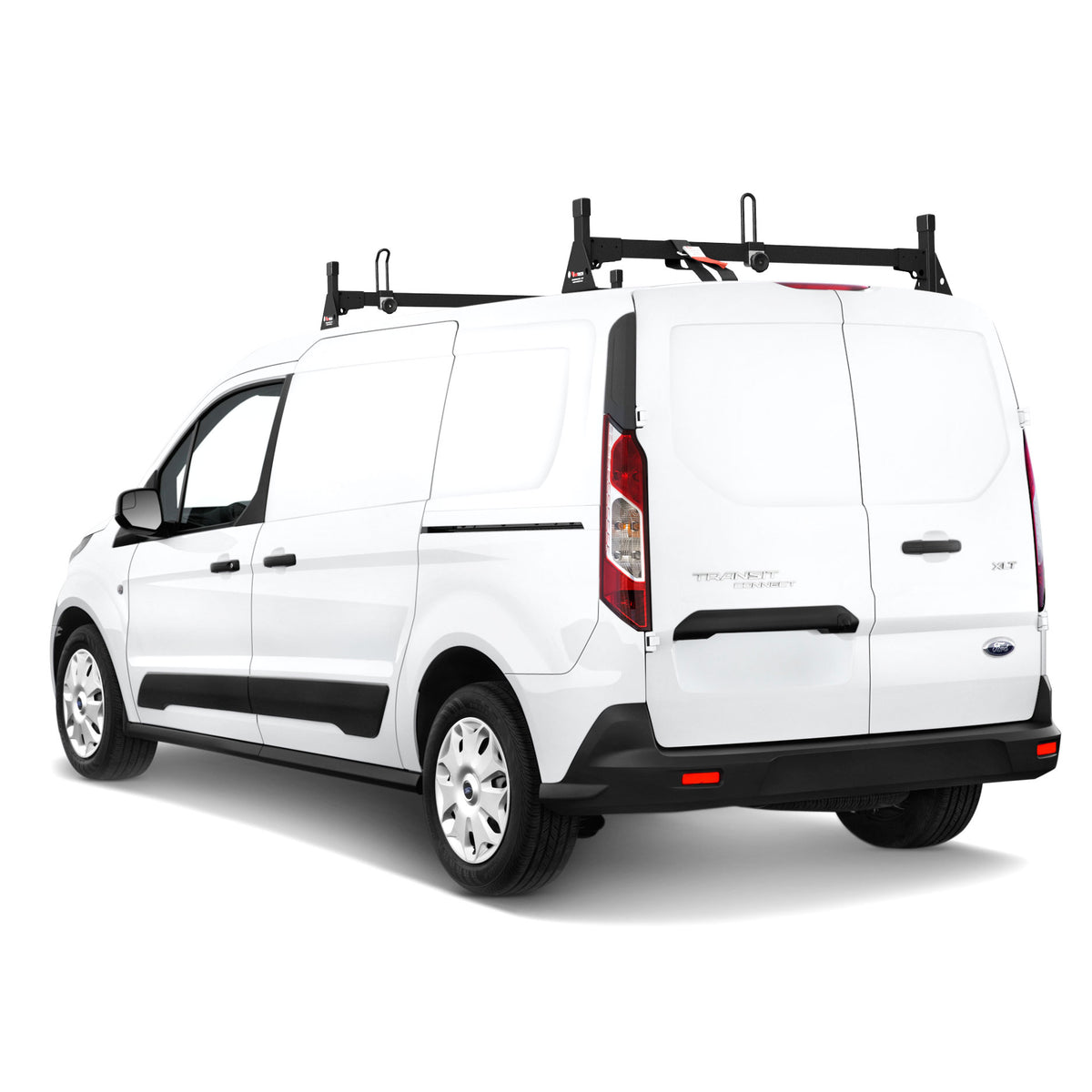 Vantech 2-Bar Black Steel Bolt-On Ladder Rack System Ford Transit Connect 2014-current Model H1702B