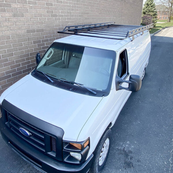 Vantech Black Aluminum Clamp-On Cargo Rack System Ford Econoline 1992-2014 Regular Model H1805EB03B