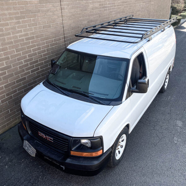 Vantech Black Aluminum Clamp-On Cargo Rack System GMC Savana 1996-current 135" WB / Regular Model H2004EB03B