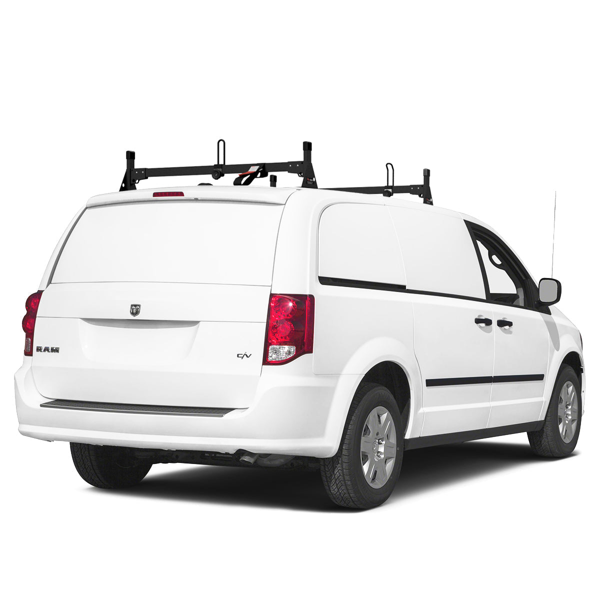 Vantech 2-Bar Black Steel 56"- 60" (W) Ladder Rack System Universal Midsize Van Model H2096B