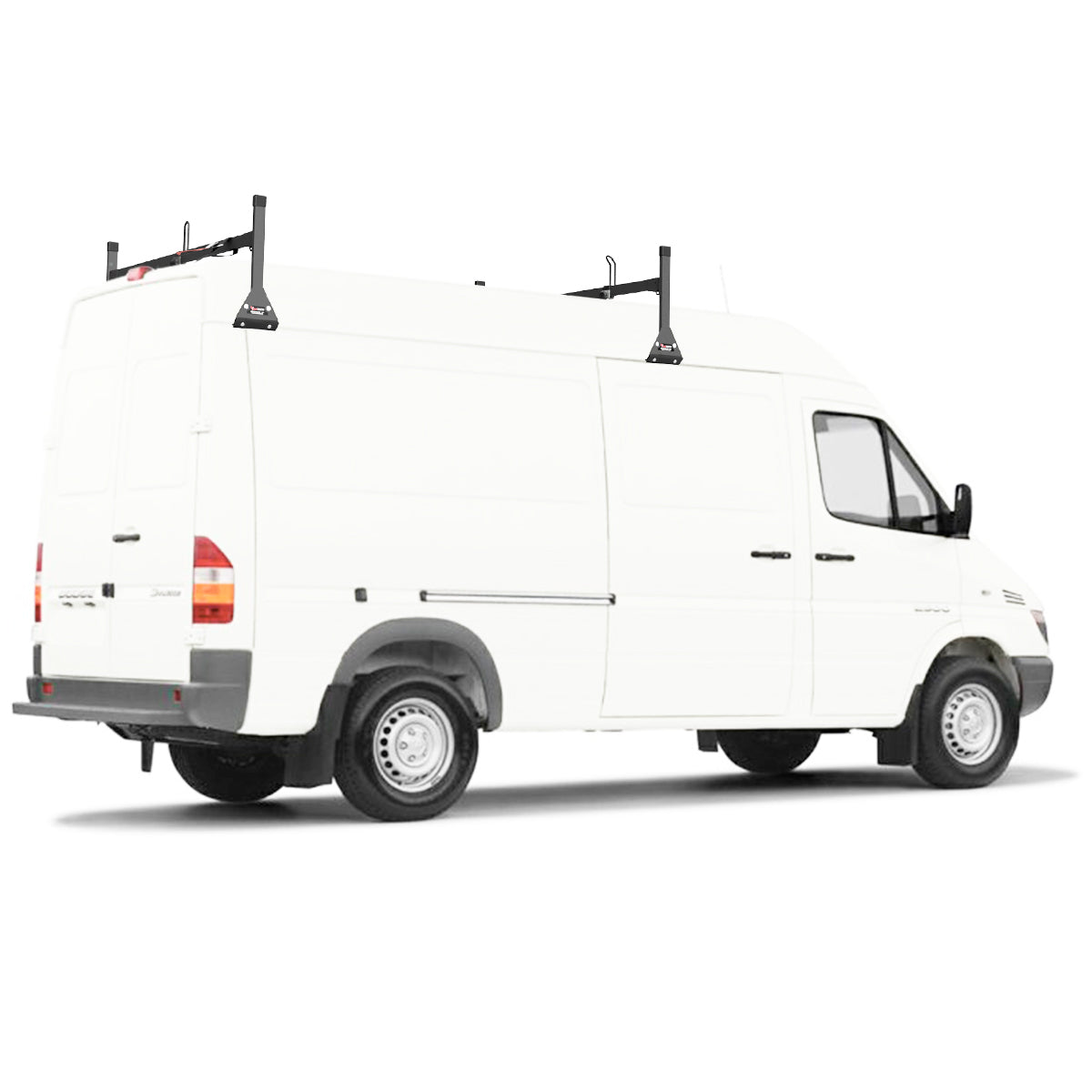 Vantech 2-Bar Black Steel Clamp-On Ladder Rack System Mercedes Sprinter 2002-2006 High Roof Model H2152B