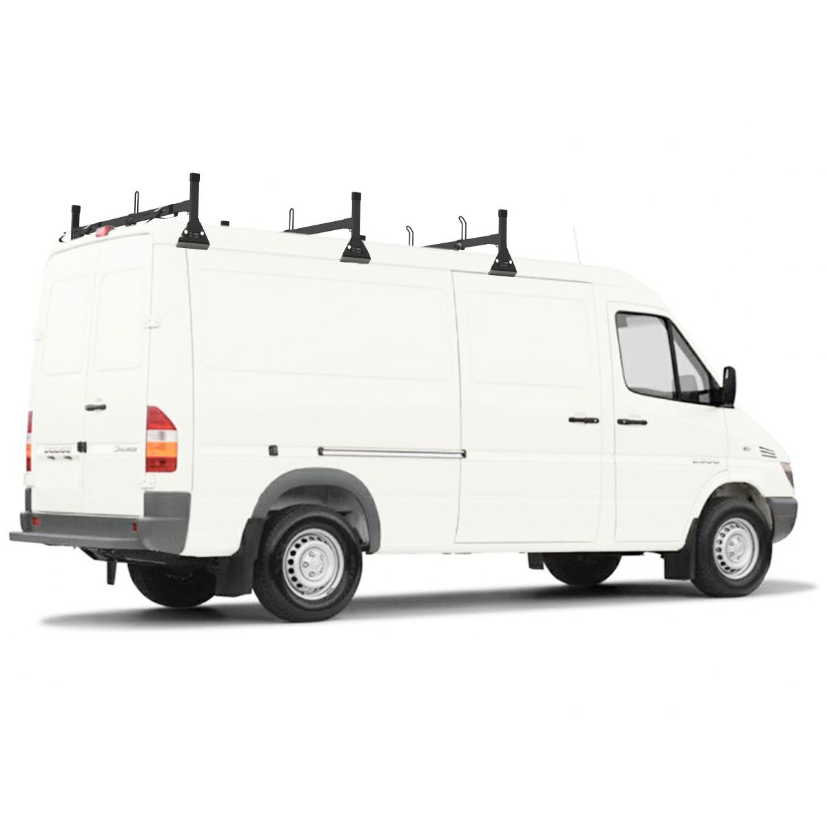 Vantech 3-Bar Black Aluminum Clamp-On Ladder Rack System Mercedes Sprinter 2002-2006 Low Roof Model H2155B