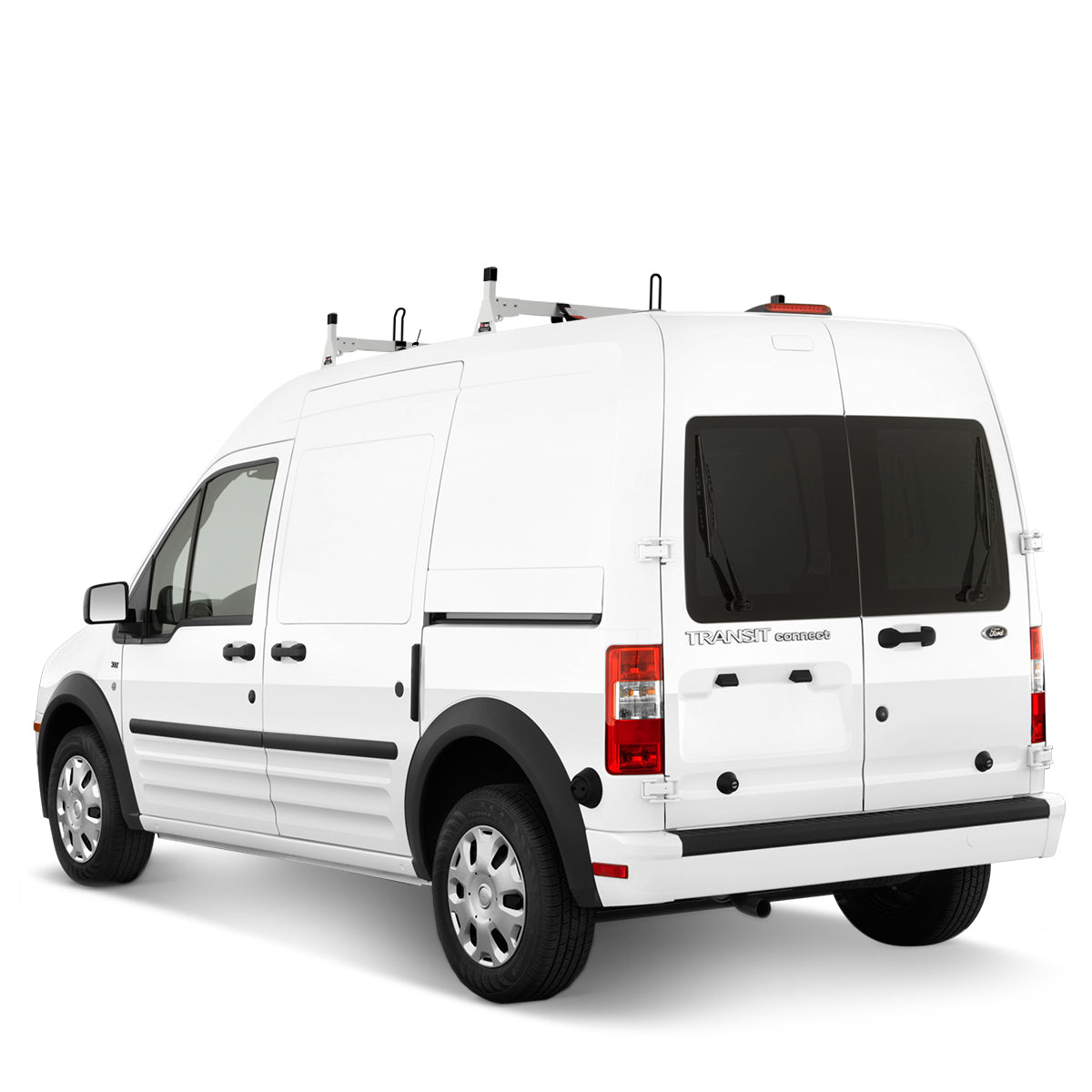 Vantech 2-Bar White Aluminum Bolt-On Ladder Rack System Ford Transit Connect 2008-2013 Model H2162W