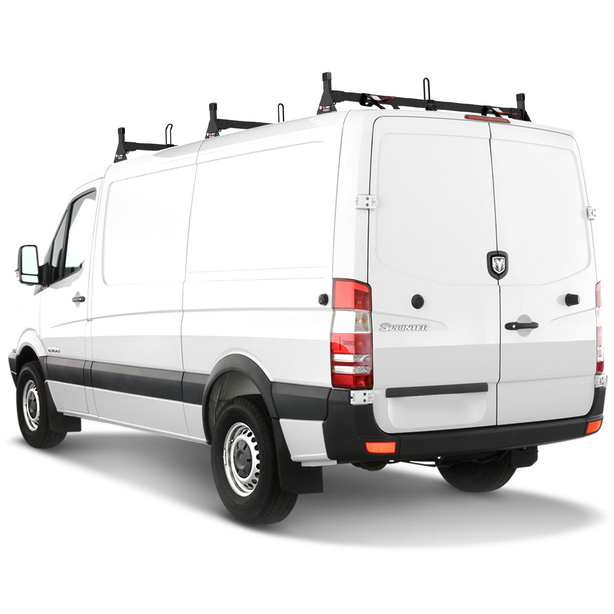 Vantech 3-Bar Black Aluminum Ladder Rack System Mercedes Sprinter 2007-current Low Roof Model H2642B