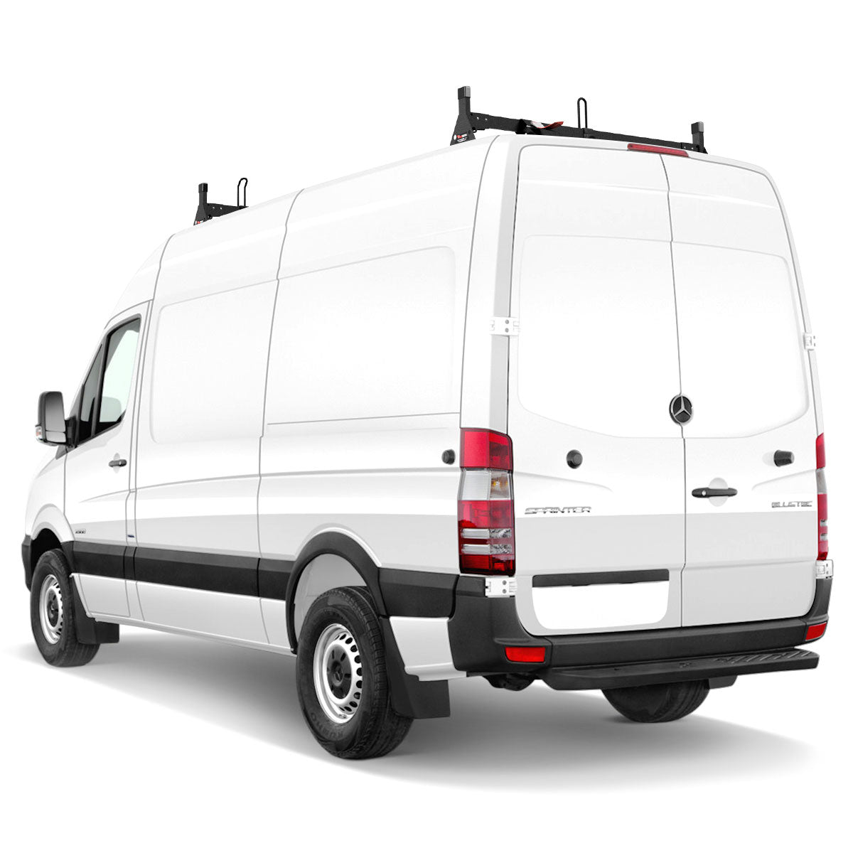 Vantech 2-Bar Black Steel Ladder Rack System Mercedes Sprinter 2007-current High Roof Model H2667B