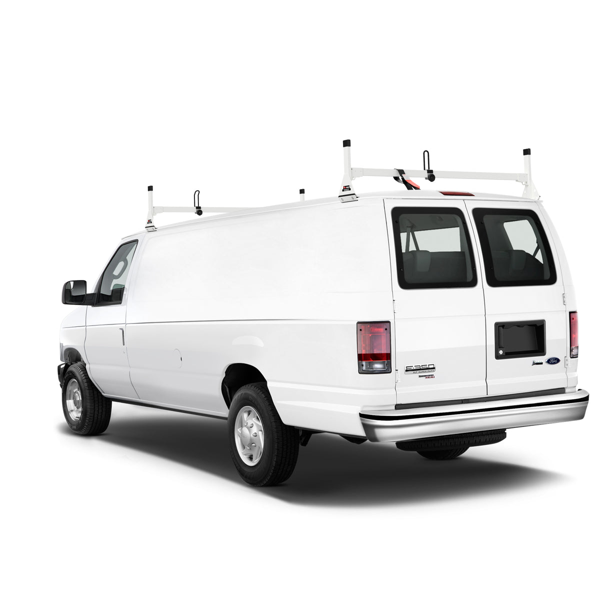 Vantech 2-Bar White Aluminum Clamp-On Ladder Rack System Dodge RAM Van 1981-2007 (All Trims) Model H3062W
