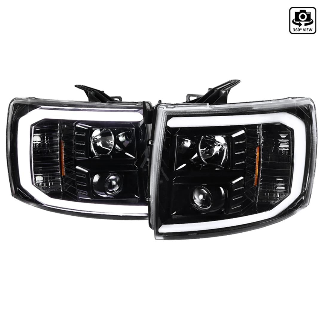 2LHP-SIV07BK-G2-TM Spec-D Tunin Led Bar Projector Headlights- Gloss SDTIV07BKG2TM