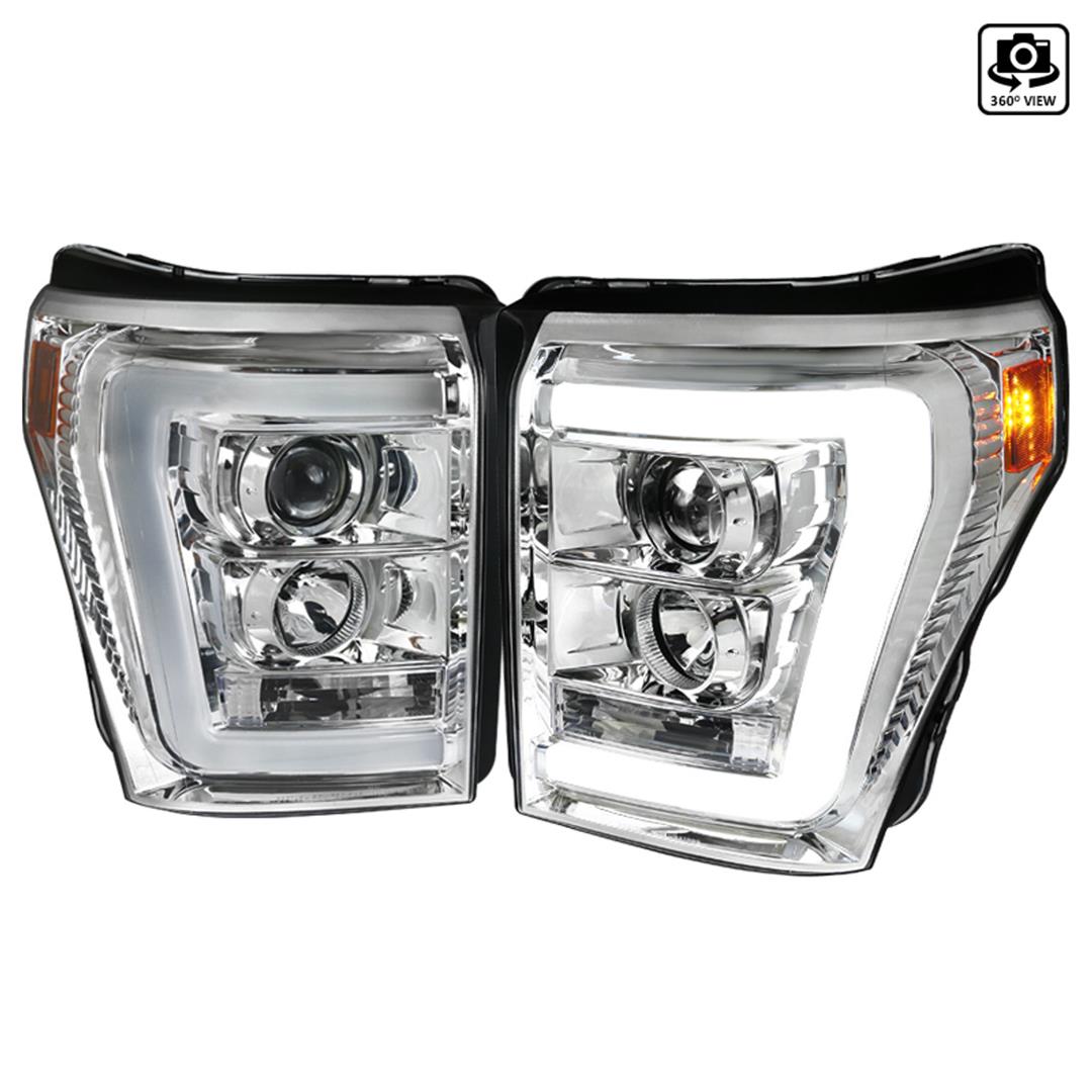 2LHP-F25011-TM Spec-D Tunin Projector Head Lights With Led Bar SDTHPF25011TM