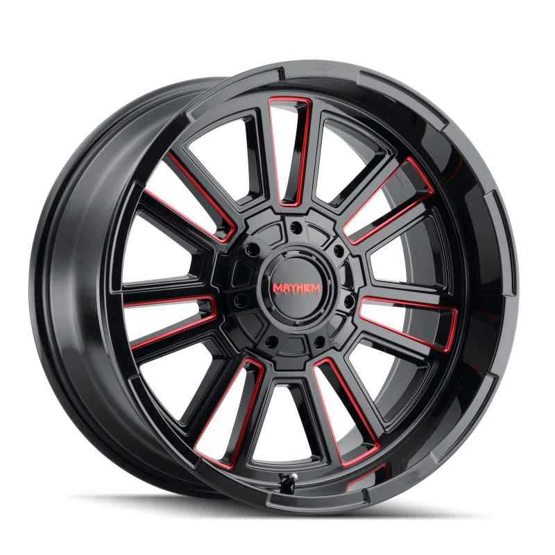 Mayhem 8115 Apollo 20x9 / 6x135 BP / 18mm Offset / 106mm Hub Black w/ Prism Red Wheel 8115-2937BTR18
