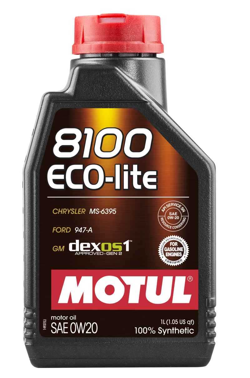 Motul 1L Synthetic Engine Oil 8100 0W20 ECO-LITE 108534-1