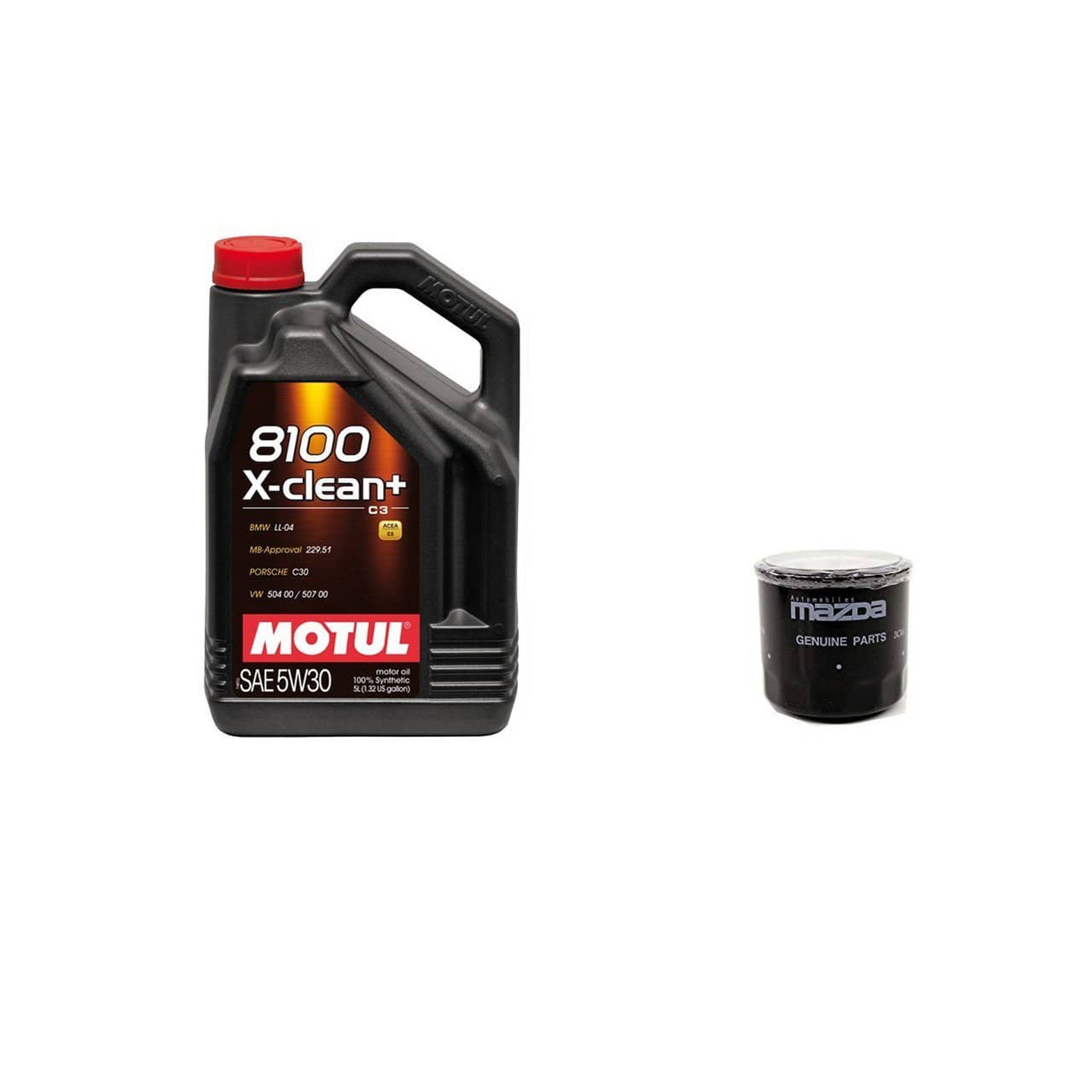 Motul 8100 5W30 X-CLEAN Plus + Mazda Filter Oil Change Kit WRX 2002-2014 / STI 2004-2021