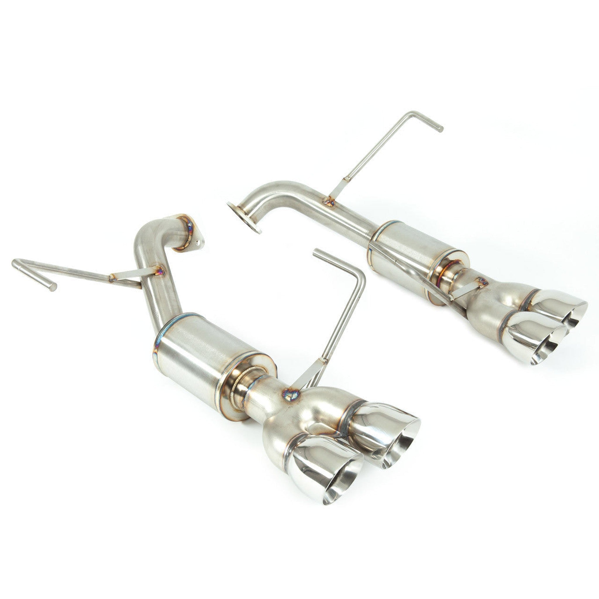 Nameless Axleback Exhaust 4" Mufflers 3" Double Wall Polished Tips Subaru WRX 15-21 / STI 15-21 | SUAB15WRX-4MU-30SDW