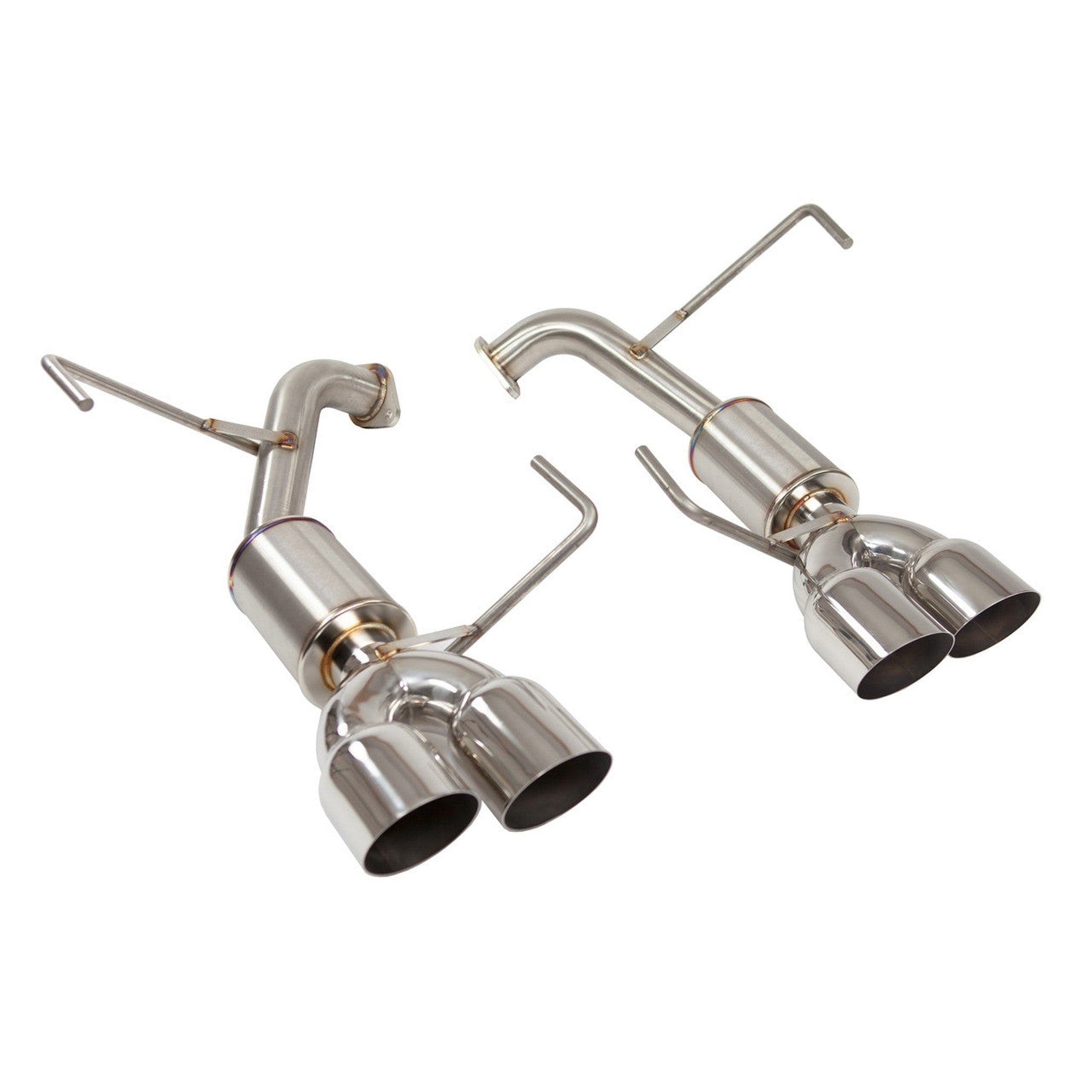 Nameless Axleback Exhaust 4" Mufflers 3.5" Single Wall Polished Tips Subaru WRX 22-25 | SUAB22WRX-4MU-35SSW