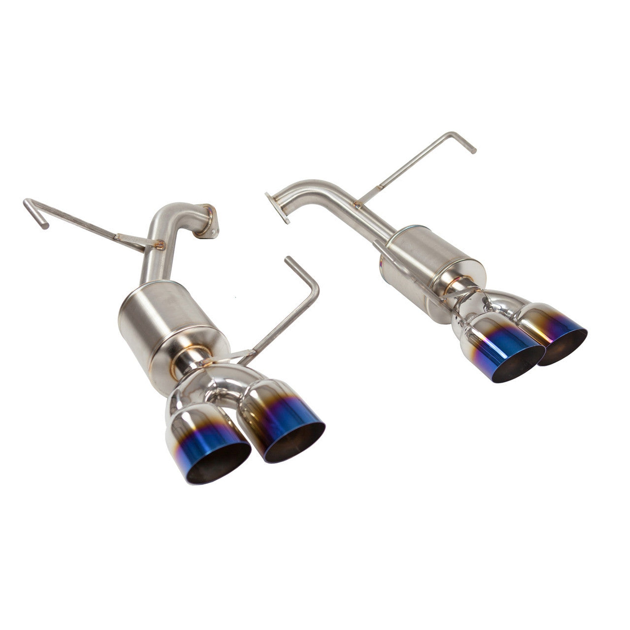 Nameless Axleback Exhaust 5" Mufflers 3" Double Wall Neochrome Tips Subaru WRX 2022-2025 | SUAB22WRX-5MU-30NEO