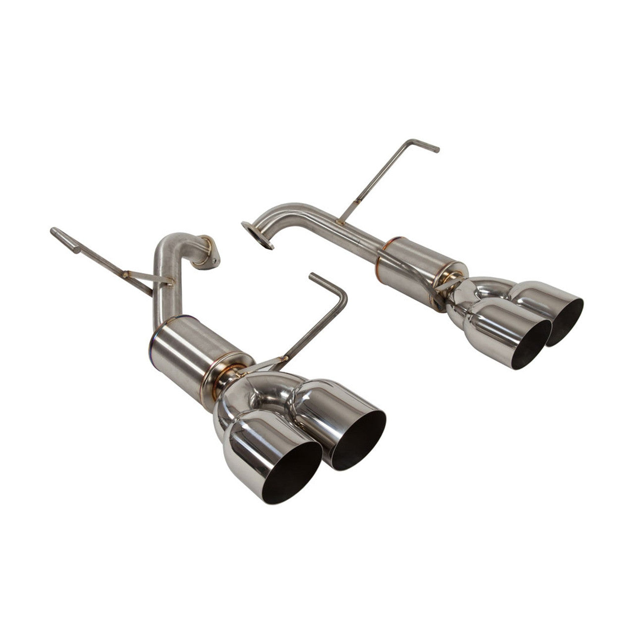 Nameless Axleback Exhaust 5" Mufflers 4" Single Wall Polished Tips Subaru WRX 15-21 / STI 15-21 | SUAB15WRX-5MU-40SSW
