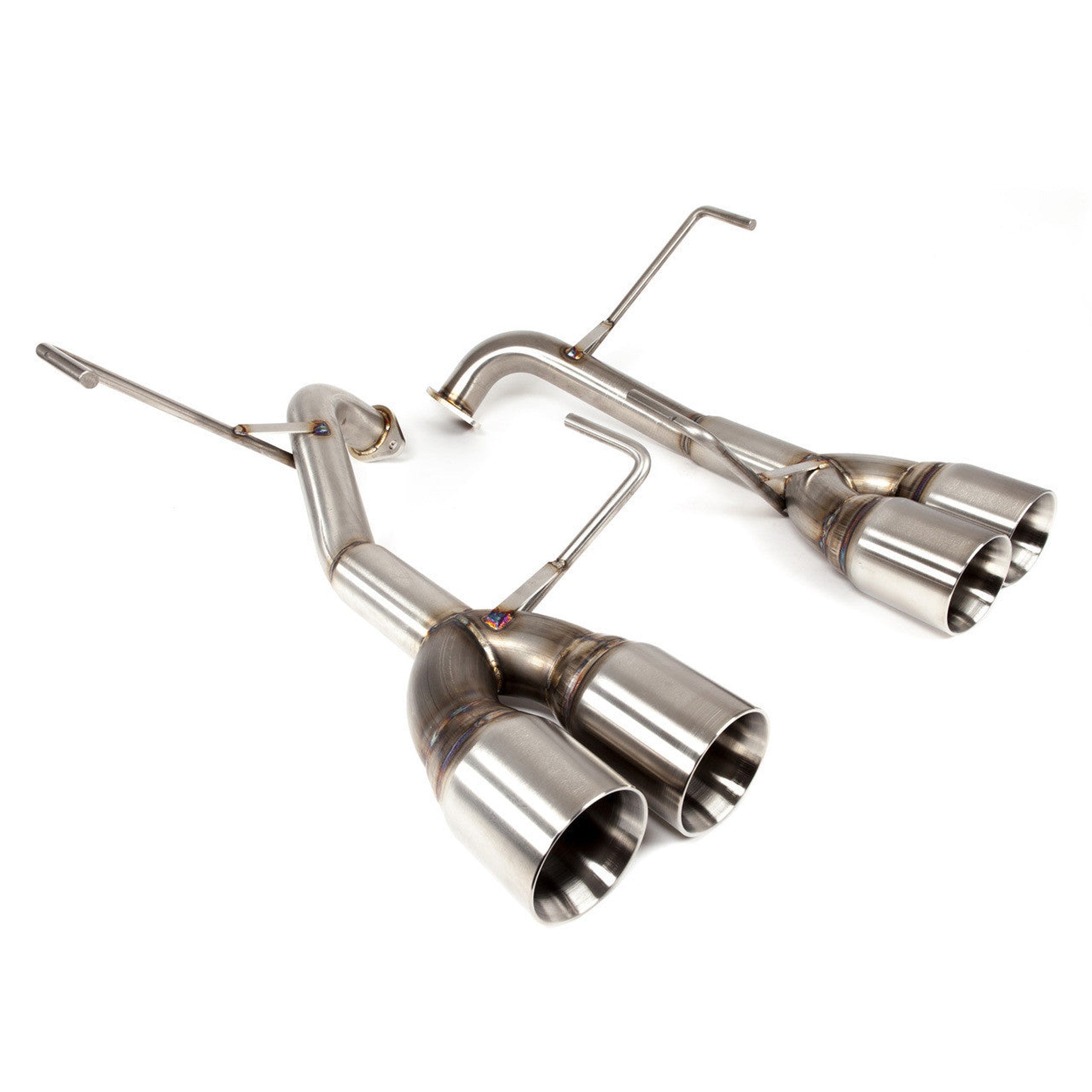 Nameless Muffler Delete Exhaust 3.5" Double Wall Polished Tips Subaru WRX 15-21 / STI 15-21 | SUAB15WRX-0MU-35SDW