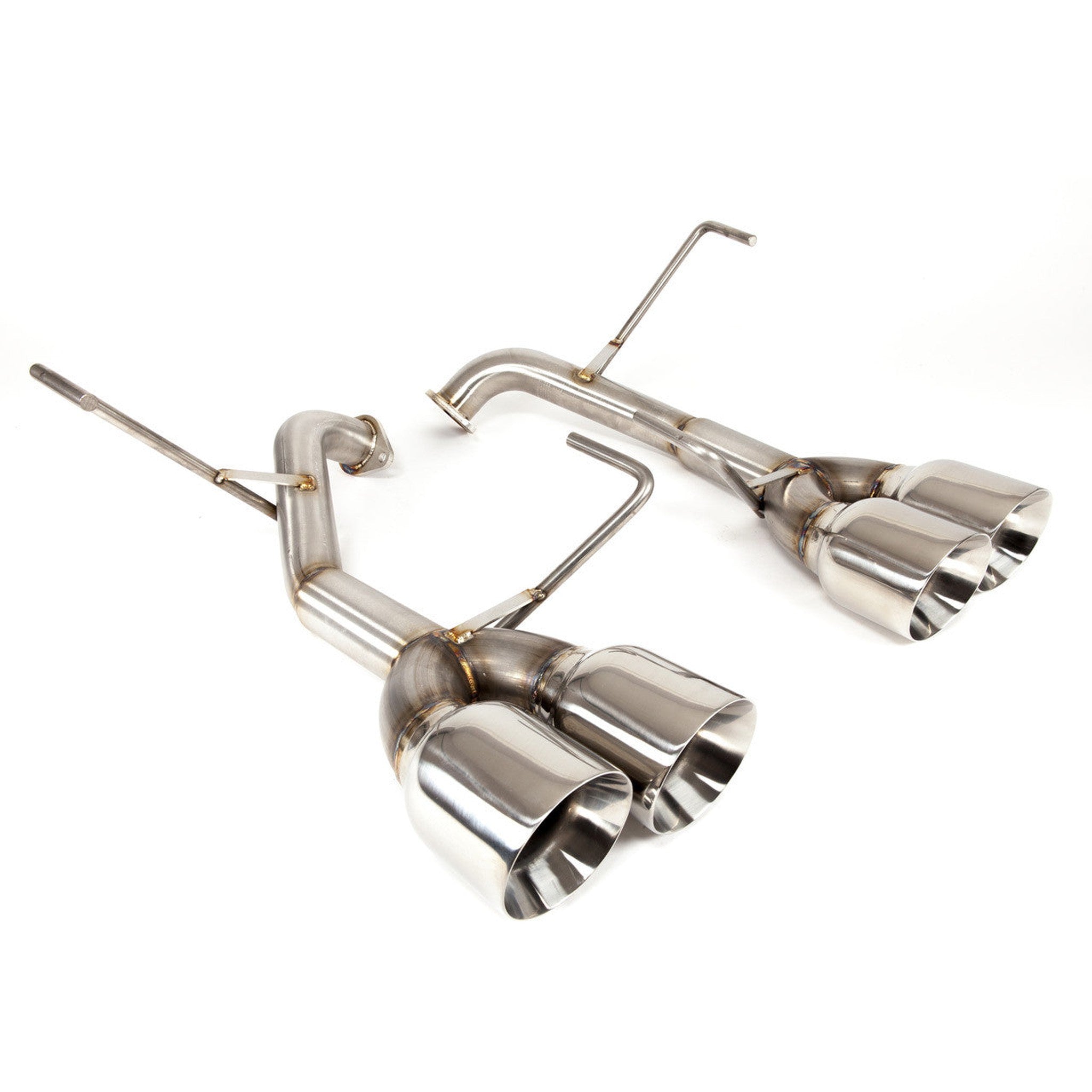 Nameless Muffler Delete Exhaust 4" Double Wall Polished Tips Subaru WRX 15-21 / STI 15-21 | SUAB15WRX-0MU-40SDW