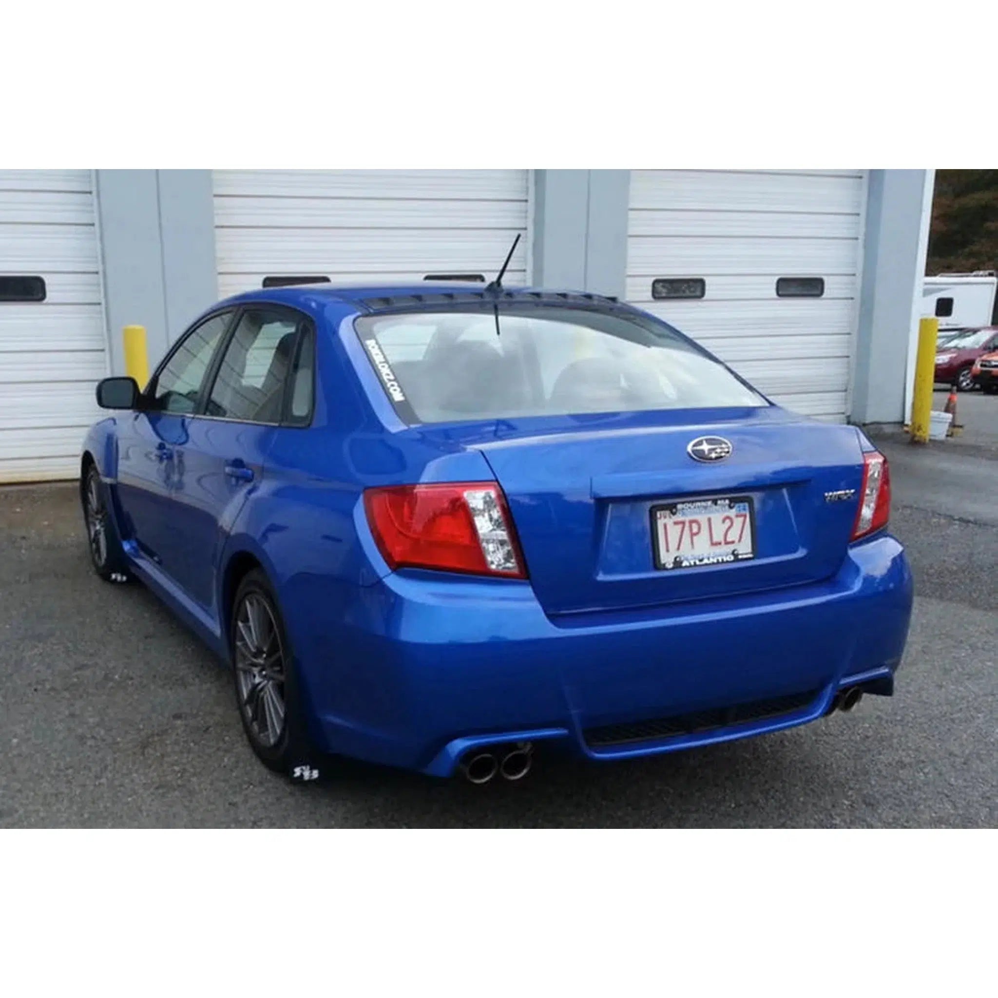 RokBlokz Black Rally Mud Flaps with White Logo Subaru WRX / STI 2011-2014 Sedan | S-GV-O-BLK/WHT