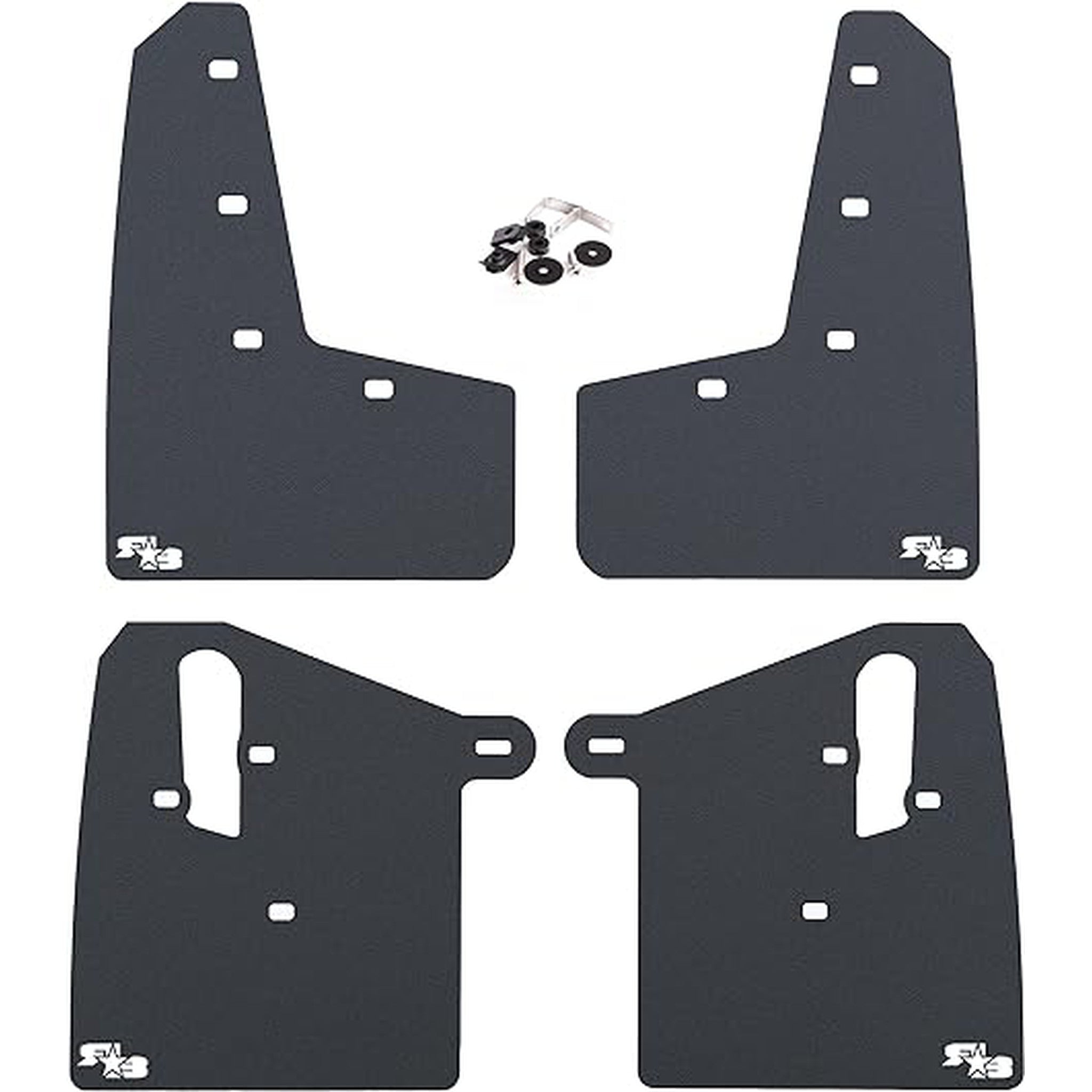 RokBlokz Rally Mud Flaps Black Flap w/ White Logo Subaru WRX / STI 2015-2021 | S-VA-O-BLK/WHT