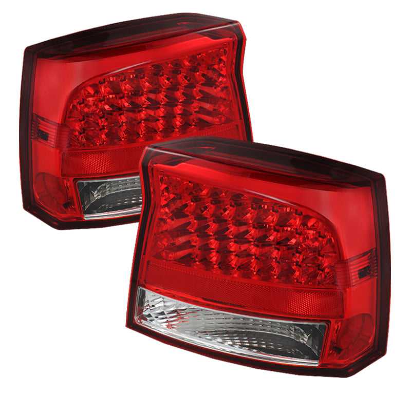 Xtune Dodge Charger 06-08 LED Tail Lights Red Clear ALT-JH-DCH05-LED-RC 5070821