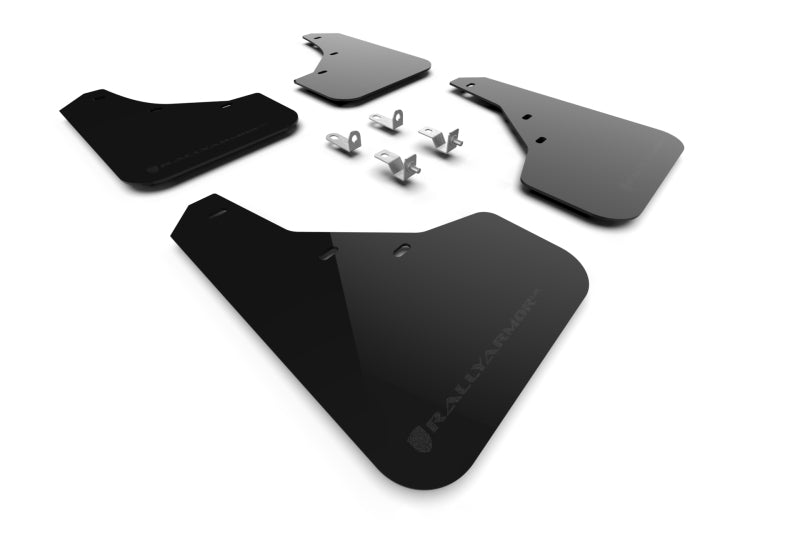 Rally Armor 23-24 Kia Sportage Black UR Mud Flap w/ Metallic Black Logo ralMF81-UR-BLK-MBK