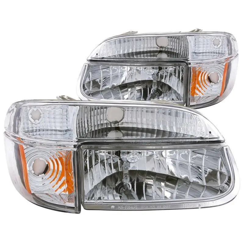 ANZO 1995-2001 Ford Explorer Crystal Headlights Chrome w/ Corner Lights 2pc anz111040