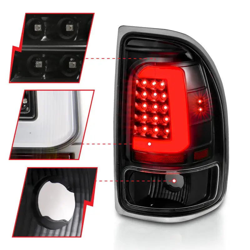 ANZO 1997-2004 Dodge Dakota LED Taillights Black Housing Clear Lens Pair anz311347