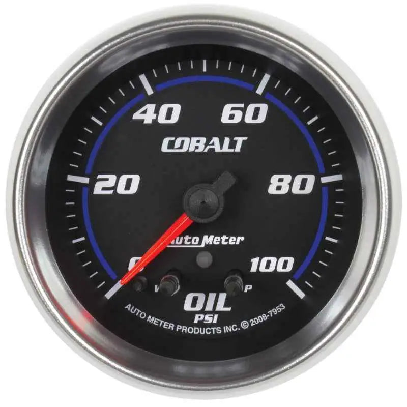 Autometer Cobalt Oil Pressure Gauge 2 5/8in 100PSI Stepper Motor w/ Peak and Warn 7953