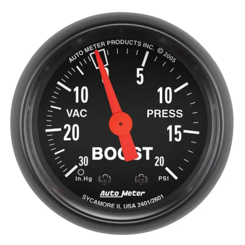 Autometer Z Series 52mm 20 PSI Mechanical Boost Vacumm Gauge atm2601